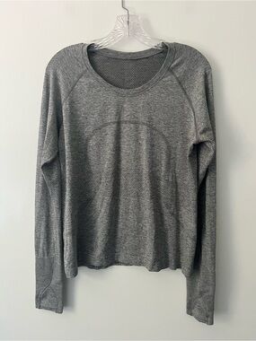 Lululemon Swiftly Tech Long Sleeve 2.0 Race Length Slate Gray Shirt 12